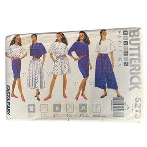 Butterick 5273 Sewing Pattern Misses' Shirt & Skirts Sizes L-XL uncut
